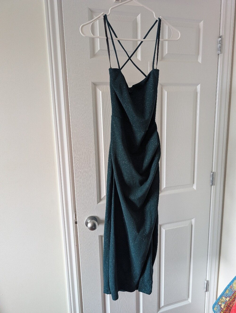 Strappy Dark Hunter Green Sparkle Womenâs Dress
